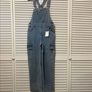 Women’s Wide Leg Denim Over-Alls NWT Large